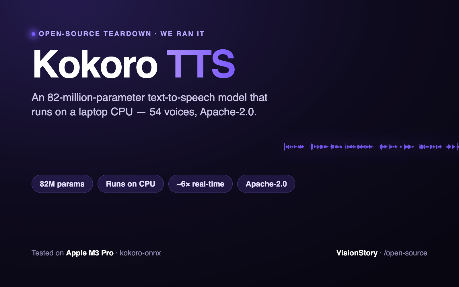 Kokoro TTS：我们在笔记本 CPU 上跑通了 82M 开源音色模型