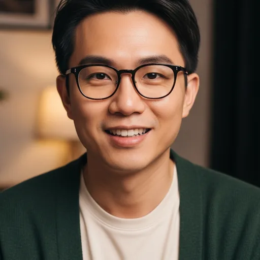戴眼镜的 AI 网红人设